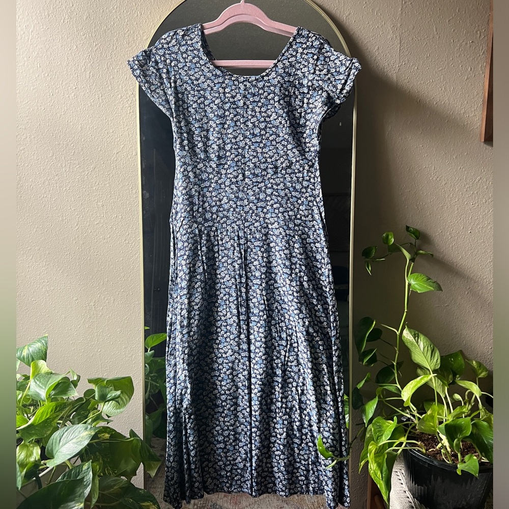 All That Jazz vintage blue floral midi dress
